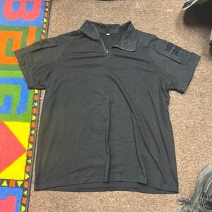 Tactical Combat Black Short Shirt Sleeves